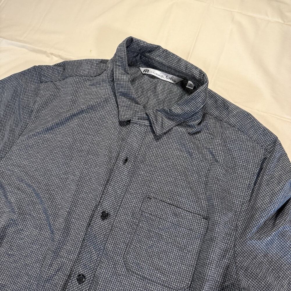 Travis Mathew Mens XL Gray Long Sleeve Button Up Golf Stretch